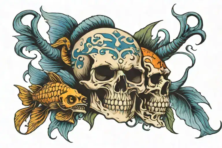 Skull And Fish