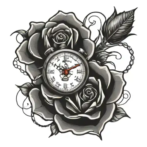 Rose And A Stop Watch