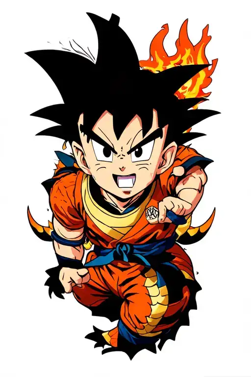 Neo Traditional Dragon Ball Baby Shenron Goku Spiritbomb
