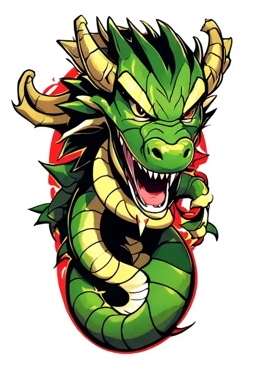 Neo Traditional Dragon Ball Baby Shenron Spiritbomb