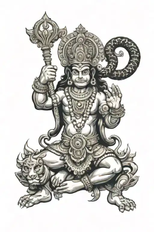 Hindu God Hanuman And Kali Goddess