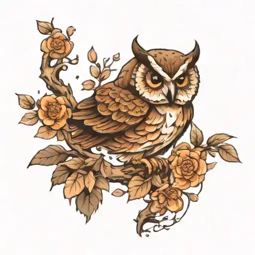 Owl Perched On A Branch