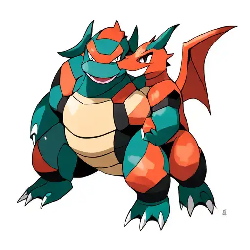 Male Blastoise With Female Charizard