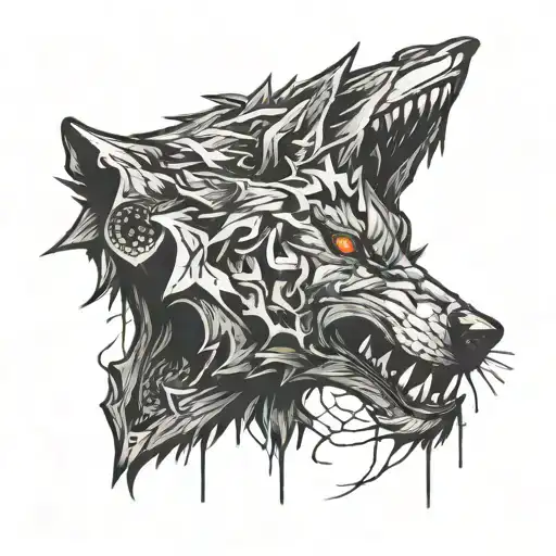 Wolf Head Battle Damaged