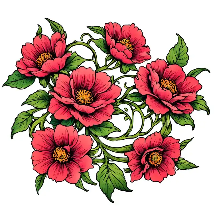 Flower Vines Intertwining