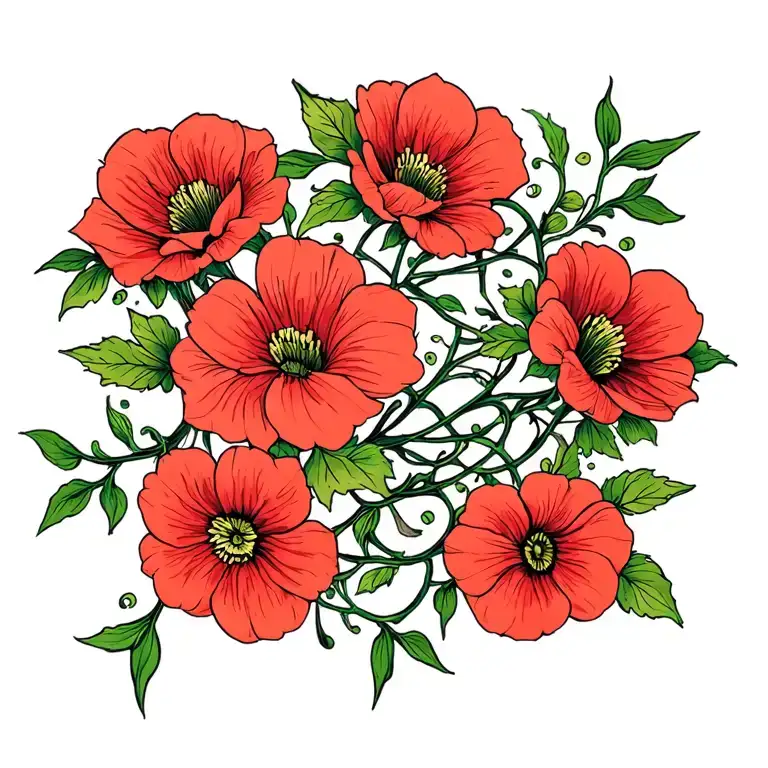 Flower Vines Intertwining