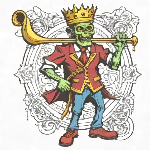 Trombone Drum Major Zombie King With Crown