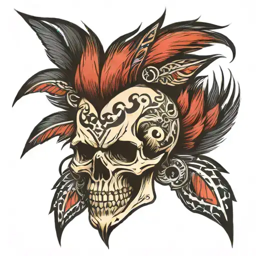 Mohawk Skull Wearing