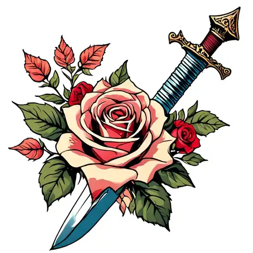 Sword And Rose Intertwined