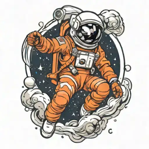 Astronaut Floating In Space