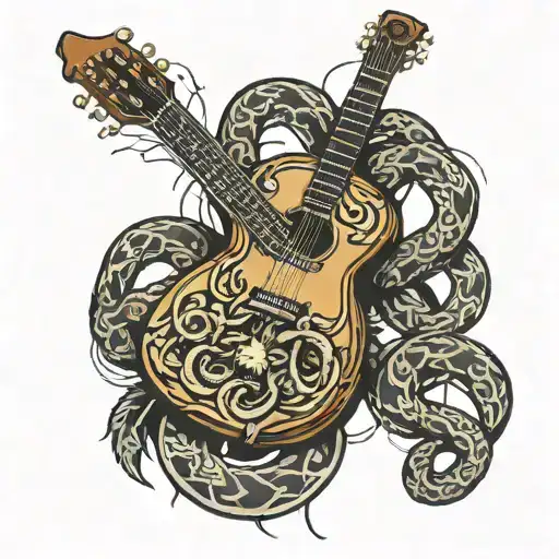 Guitar With Snakes As Strings