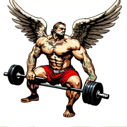 Angel Dead Lifting Weights