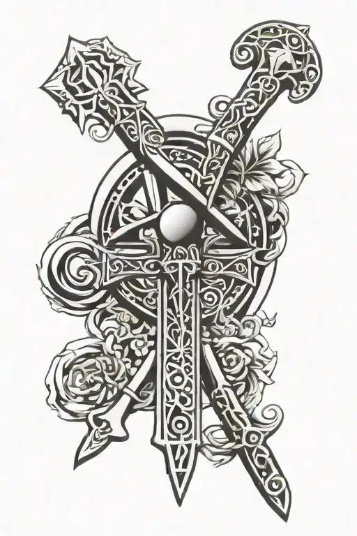 Ankh Symbol Intertwined With One Piece Manga Elements And Theo's Name