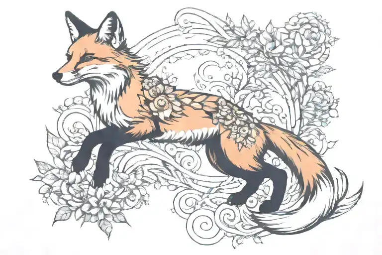 Fox Jumping Delicate Aloof Looking Towards Me