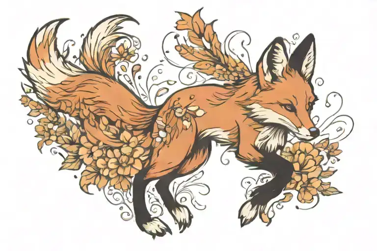 Fox Jumping Delicate Aloof Looking Towards Me