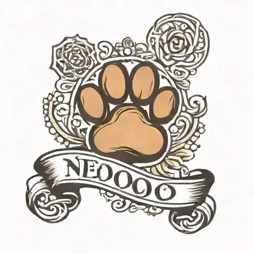 Natural Dog Paw With Name