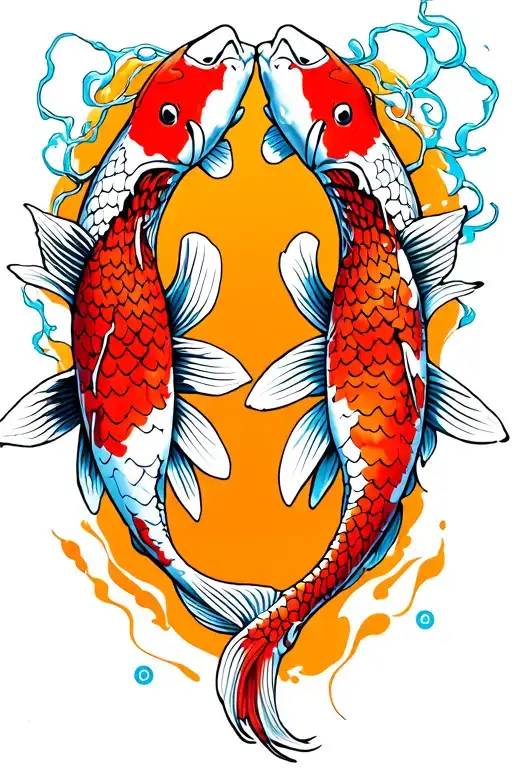 2 Koi Fish Whose Bodies Start To Rot From The Middle Of Their Bodies Towards Their Skeletal Tails