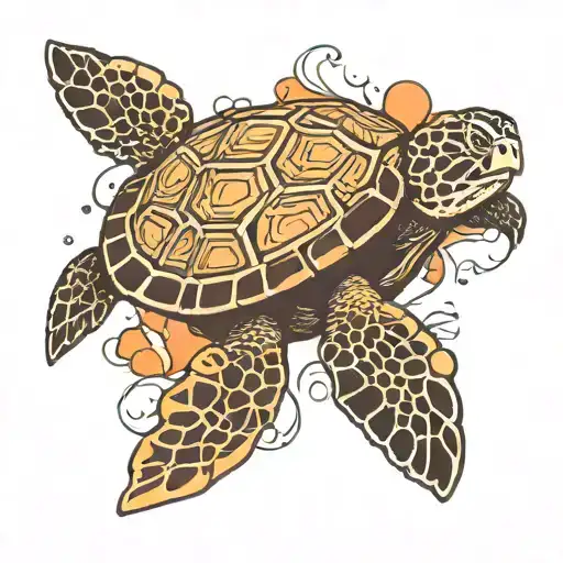 Sea Turtle Minimalism Style Draw
