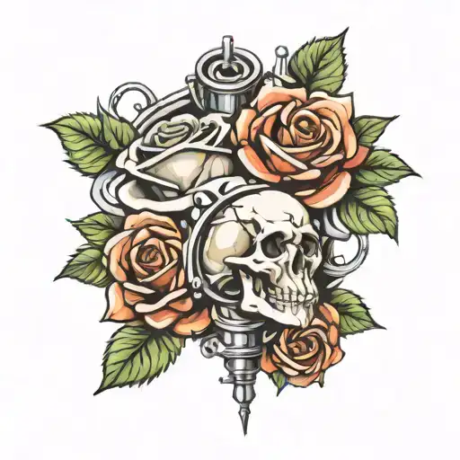 Nature Roses Around Piston From Motor