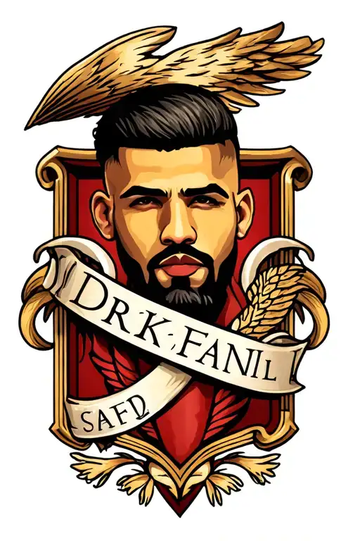 Drake Family Crest In American Traditional Style