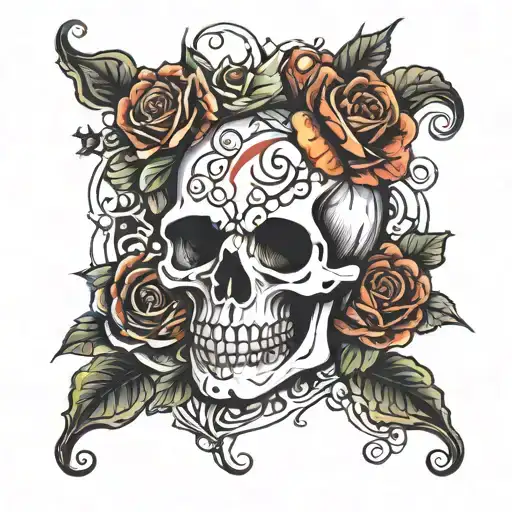 Skull And Rose