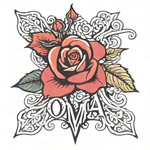 Oma Written In Shape Of Rose