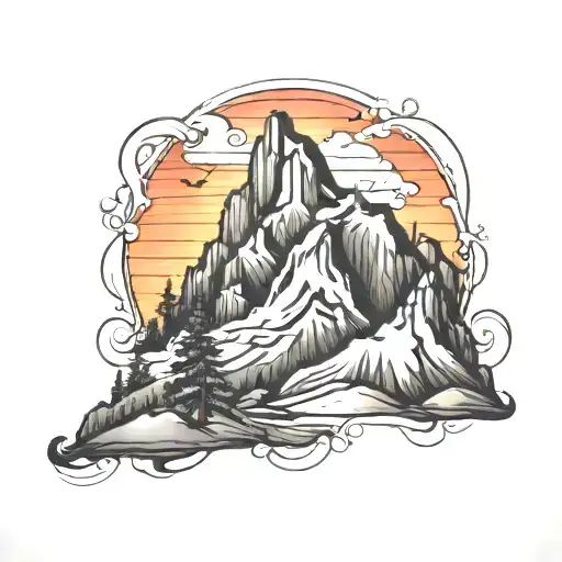 Mountain Outline With Hidden Mickey