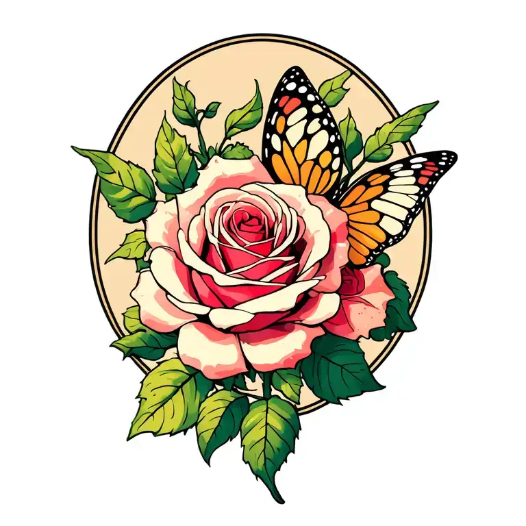 Roses Vine With Butter Fly