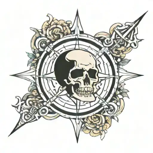Compass With Skull