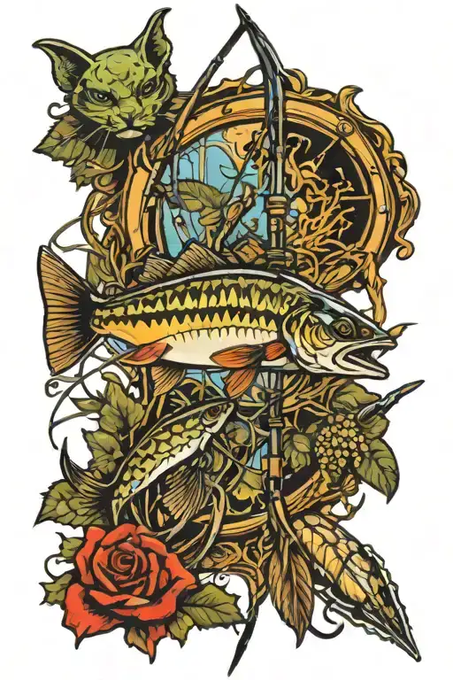 Bow Hunting Bow Fishing Mirrored Image