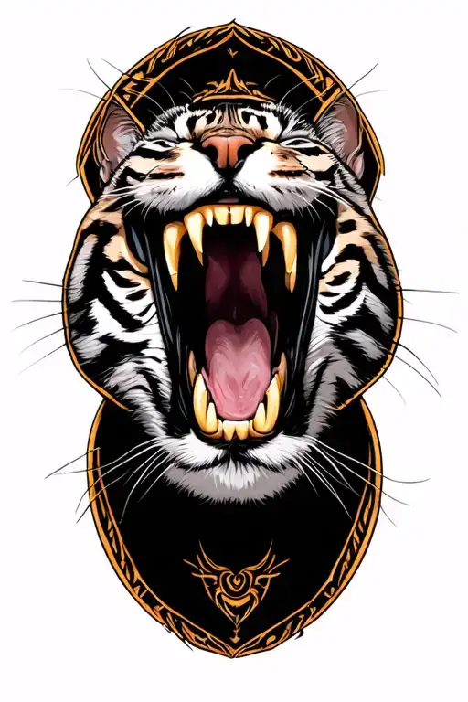 Grey Tabby Cat To Tiger Teeth