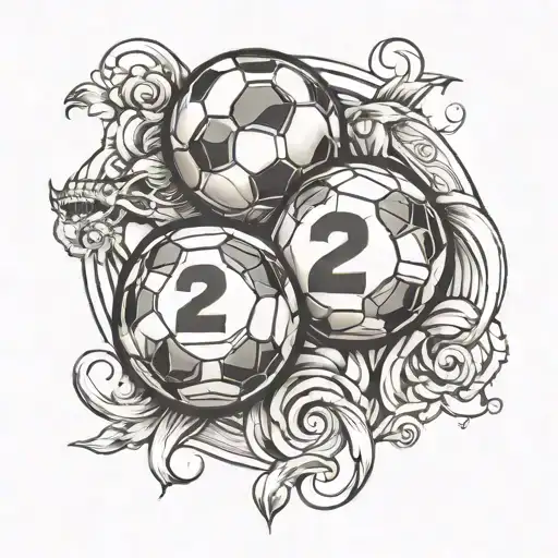The Numbers 2 And 20 With Soccer Ball