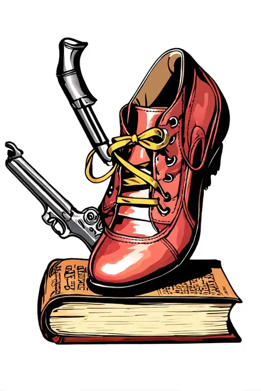 Bible With Ballet Shoe And A Revolver