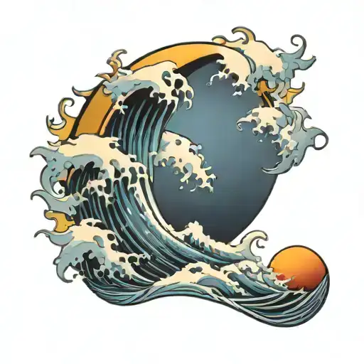 Sun And Wave Crashing