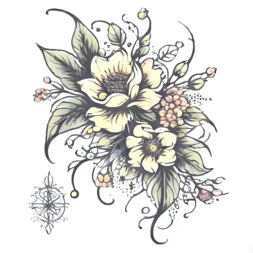 Abstract Flowers And Branches