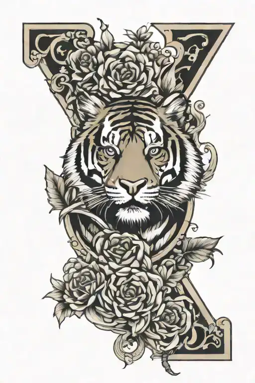 Number 17 And Tiger Surrounded