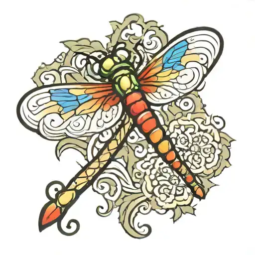 A Dragon Fly With A Puerto Rican Emblem In