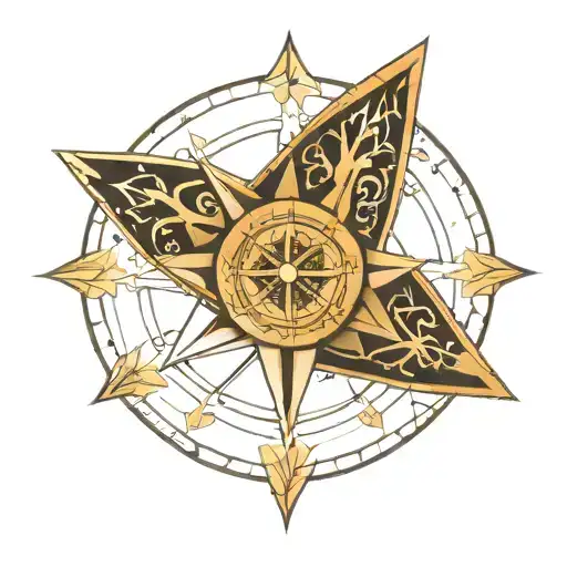 Compass Rose And Geometric Mandal Which Will Cover