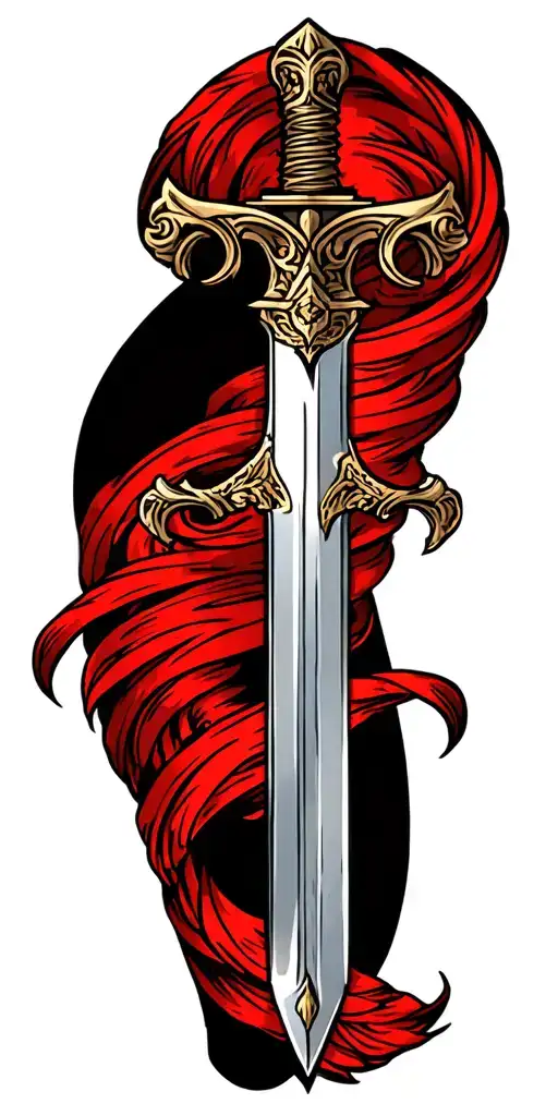 Sword Tattoo On Arm Sleeve