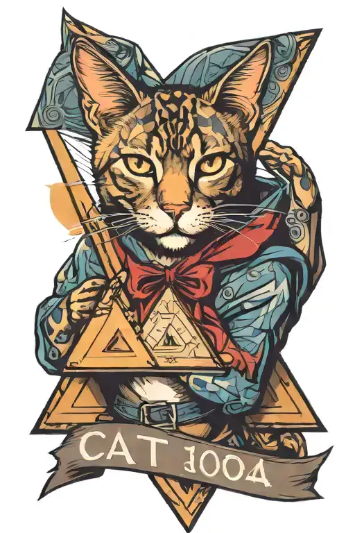 Cat In Triangle Holds Sign Error 404
