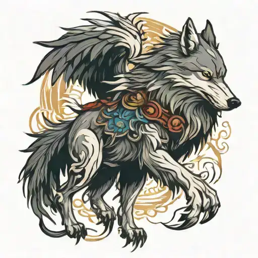 Wolf Beating An Eagle