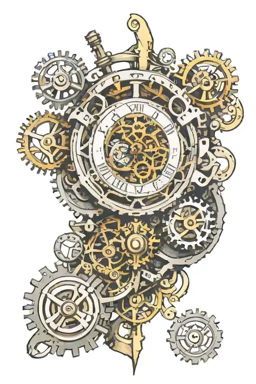 Steampunk Clock With 9 Gears