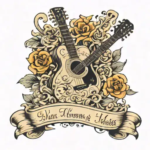 Acoustic Guitar With Names In It