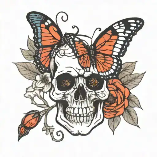 Poppy Skull Hand Cardinal Butterfly