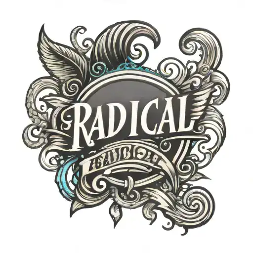 The Word Radical In A 80'S Font And The Word Acceptance In A Neutral Font