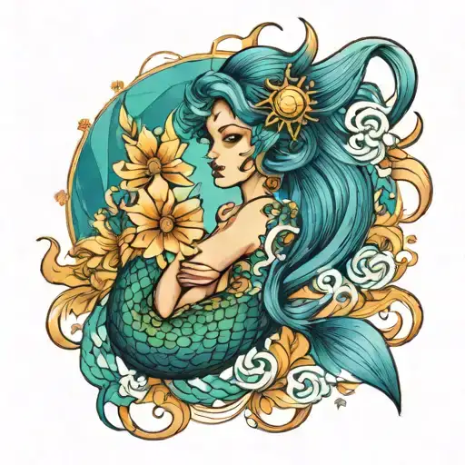 Sun Sky Ocean Mermaid