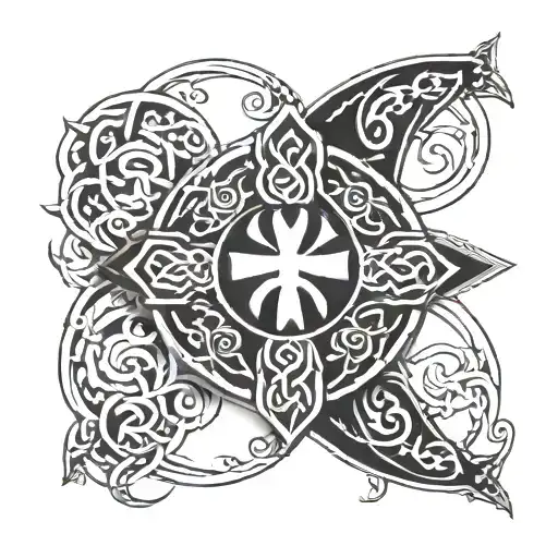 Celtic Cross Yin Yang Symbol