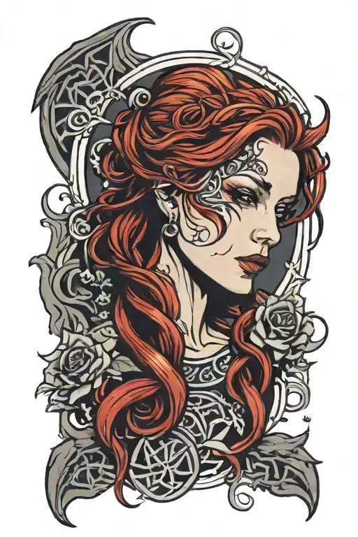 Red Hair Celtic Banshee Sleeve