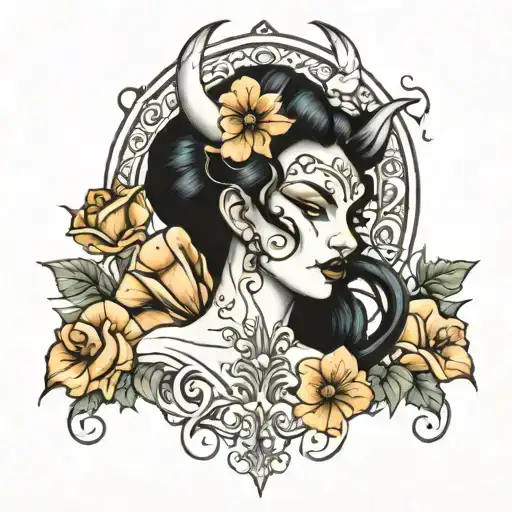 Feminine Demon In Morning Glory