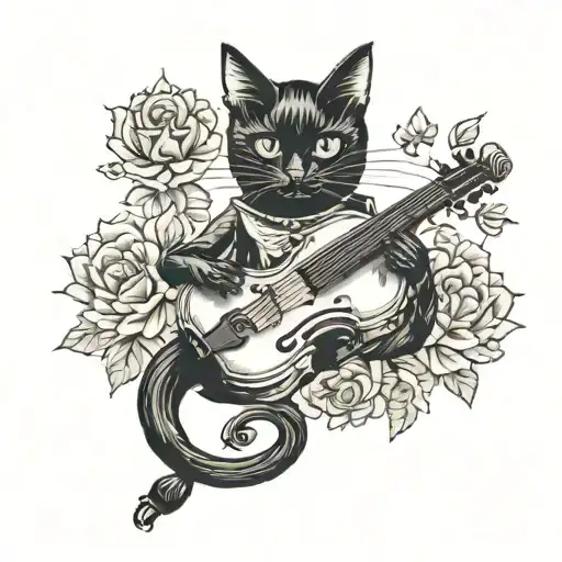 A Black Cat And A Violin